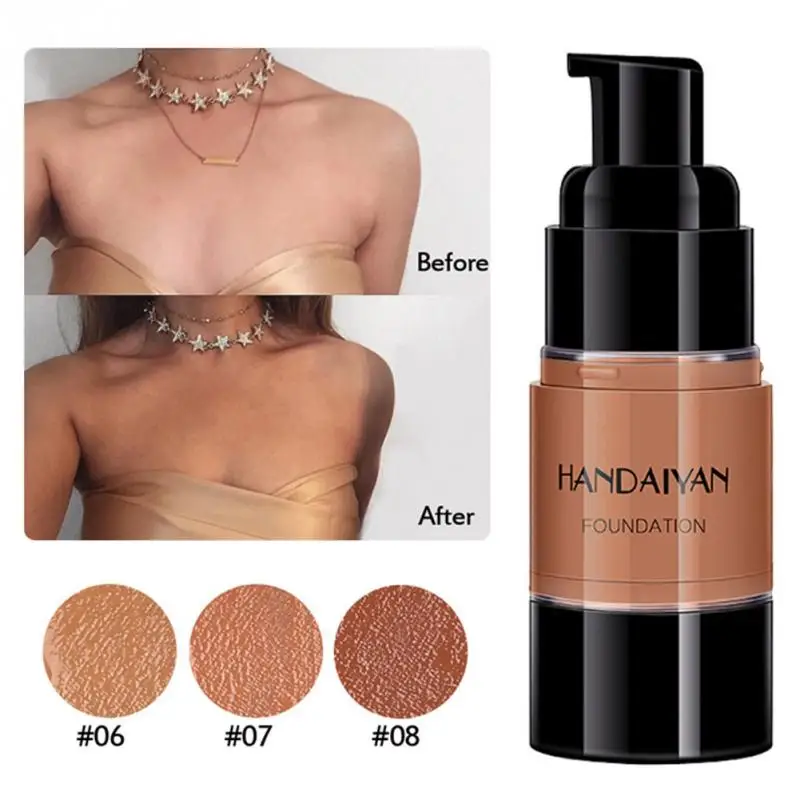 

HANDAIYAN Beauty Black Bronze Liquid Foundation Dark Buff Toner Foundation Sun Block Body Lotion