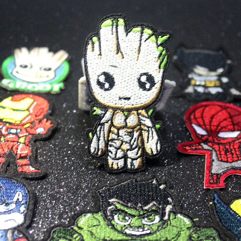 Pulaqi The Avengers Patch On Clothes Embroidered Patches For Clothing Groot Iron On Patches Custom Patch AppliqueIron On Patch F