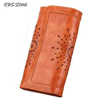 

2018 RUSSMA Fashion Leather Women Wallet Fashion Female Pu Purse Girl Clutch hasp cardholder cellphone pocket banknote bag 0220
