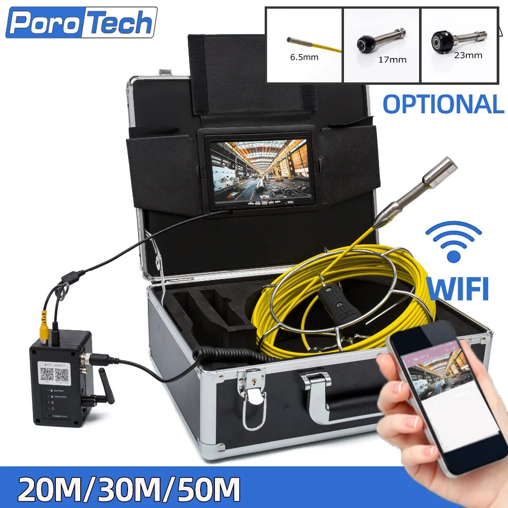 WP90 WIFI 9 &quotдисплей WiFi труба инспекционная видеокамера 20/30/50 м канализационный