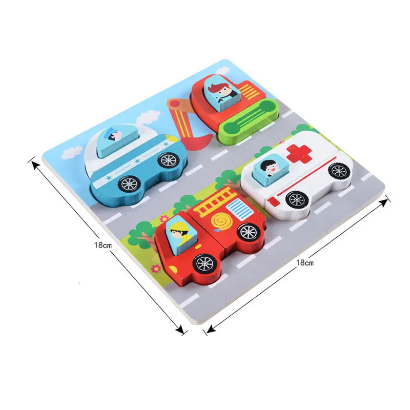 Wooden 3D Puzzles Montessori Educational Toys For Children Kid's Learning Puzzle Teaching Aids Set Puzzle Intelligence Toys
