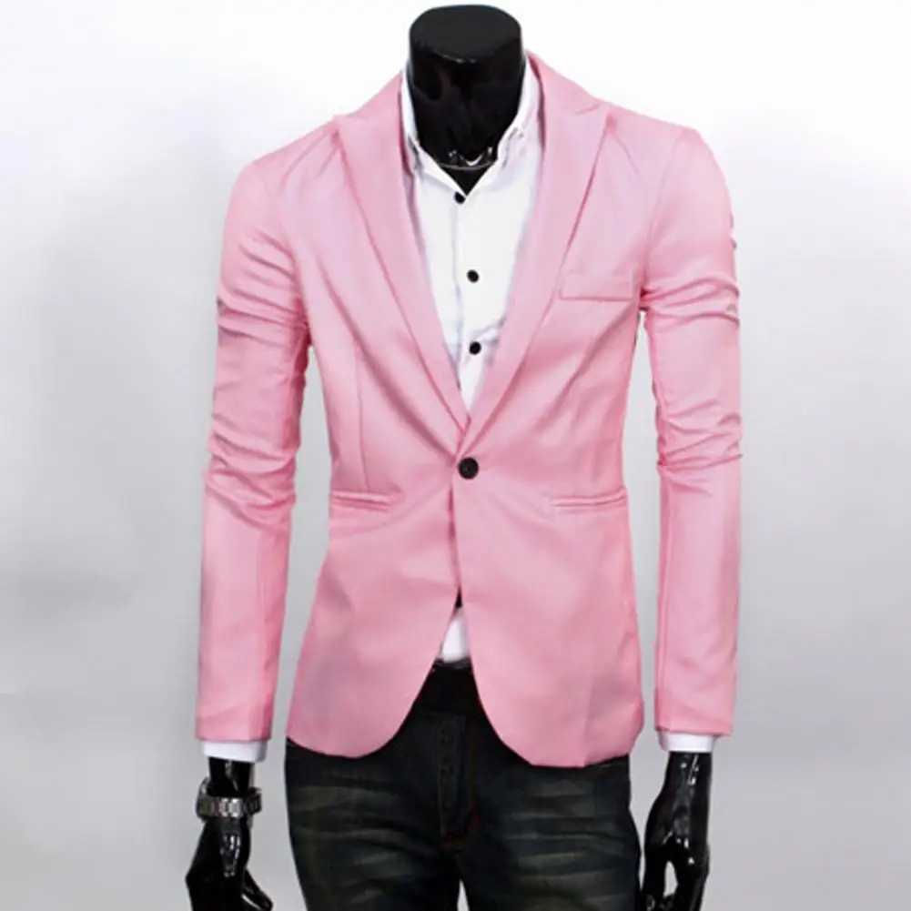 

2019 Fashion Men blazer masculino slim fit Slim Fit Solic Color Casual Suit Blazer Coat Jacket Outwear Top gifts بلايز