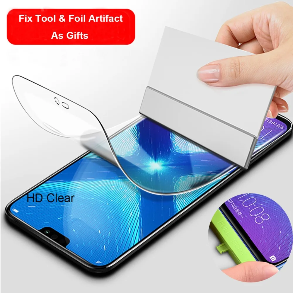 

3D Hydrogel Screen Protector For Huawei Honor 8X Max 10 9 Lite V10 7X 8X 8C Full Cover Soft TPU Protective Film&Tools Not Glass