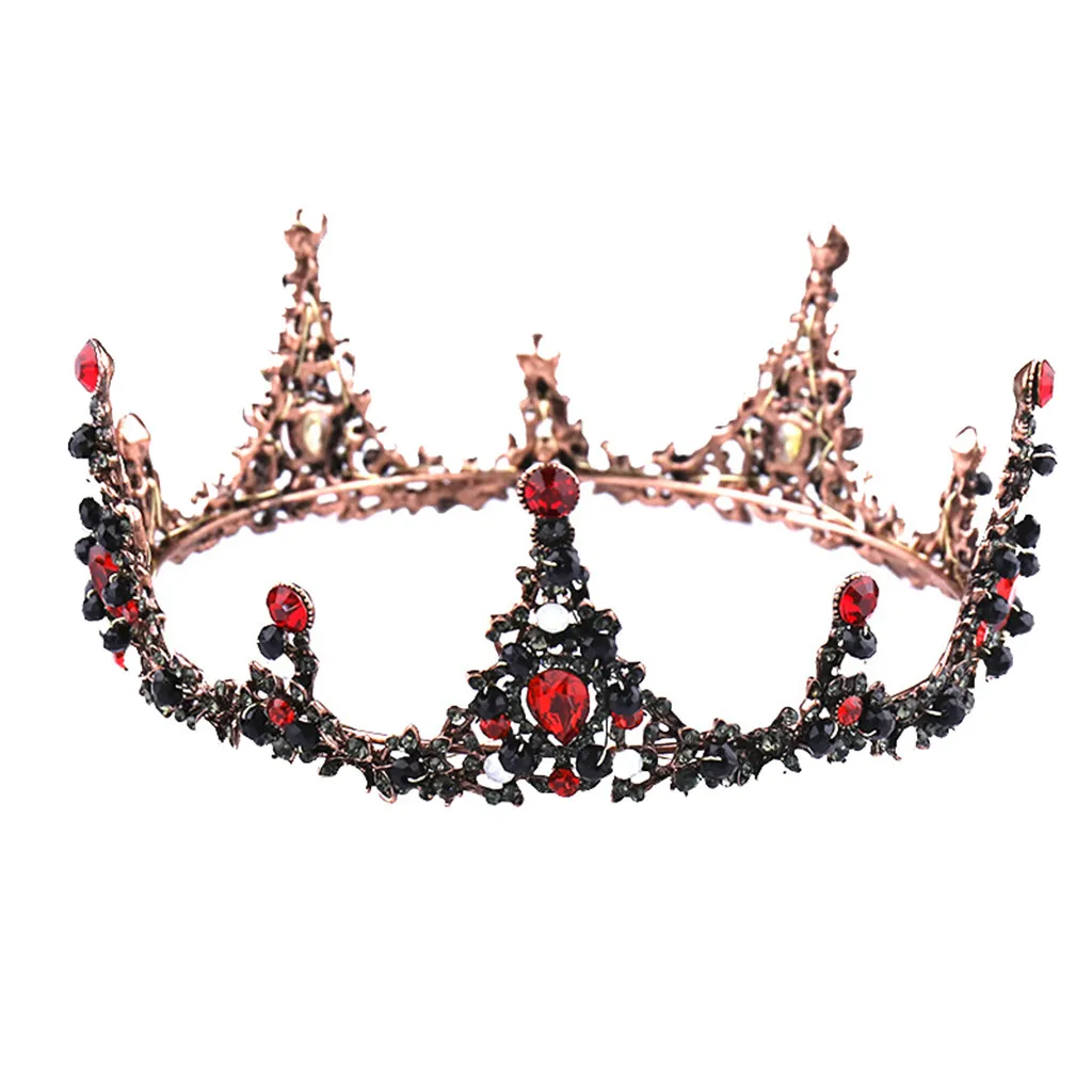 Корона Полный черный циркон цветок открытие головной убор оголовье дамы ювелирные изделия