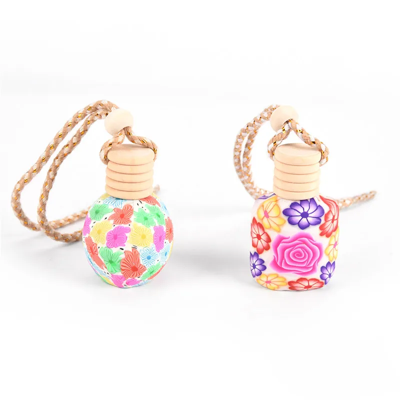 حار 1 قطع الفن المطبوعة شنقا سيارة معطر جو الناشر زجاجة عطر الفخار عطر زجاجة فارغة
