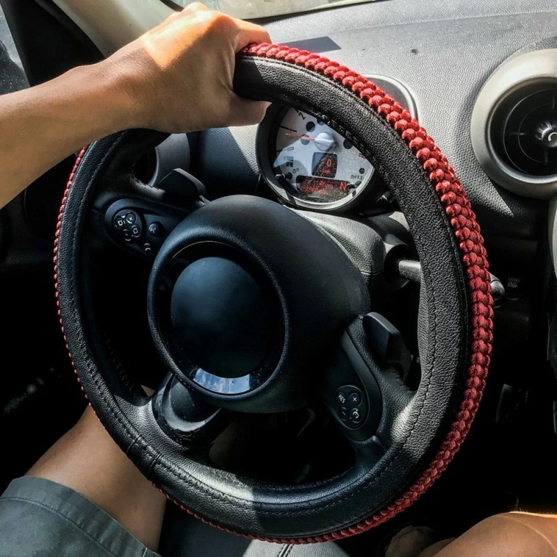 Летний чехол рулевого колеса автомобиля лед Шелковый чехол рулевого колеса автомобиля Универсальный 38 см рулевые чехлы