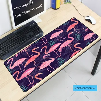 

Mairuige Purple Tropical Plant Flamingo Office Mice Gamer Gaming Keyboard Mat Computer Tablet Anime Large Lock Edge Mouse Pad