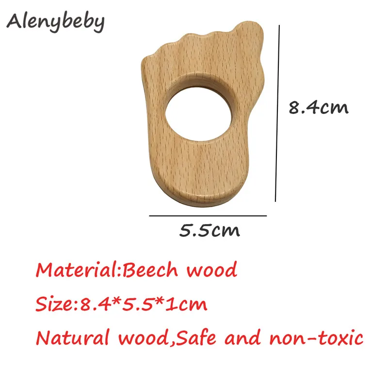 1pcs BPA FREE Natural Wood Teether Cartoon Animal Shape Wooden Baby Teether Toy Safe New baby Teething Toys Baby Shower Gift