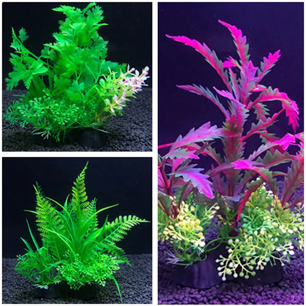 1 шт. аквариумные искусственные водные растения пластиковые искусственные растения для украшения водной травы яркие цветные украшения для аквариума с пейзажем