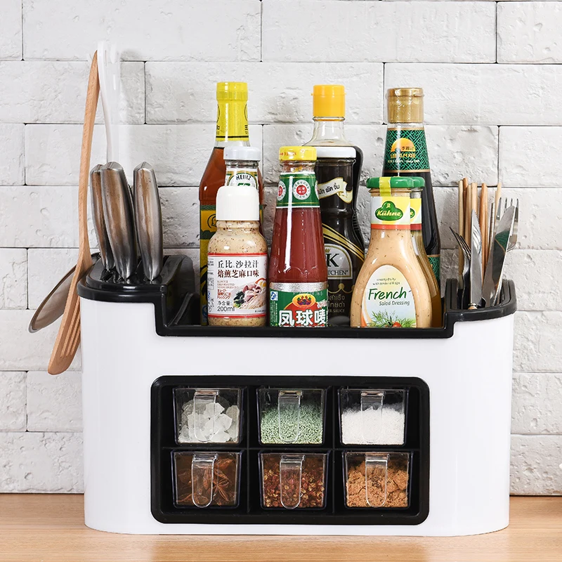  Multi-function kitchen chopsticks seasoning tank storage rack combination tool rack rack Lu42017 - 32911294092