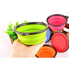 Travel Folding Dog Bowl Collapsible Silicone Pet Cat Dog Food Water Feeding Travel Bowl Drop Shipping Plato Plegable Perro .