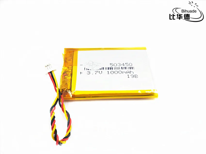 JST PH 1,0 мм 3 контакта хорошего качества 3,7 V, 1000 mAH 503450 полимерный литий-ионный/литий-ионный аккумулятор для планшетных ПК банк, gps, mp3, mp4