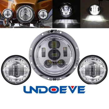 

Undoeve 7 Inch LED Headlight & Passing Lights For Motorcycles Touring Road King Motorcycle Headlight