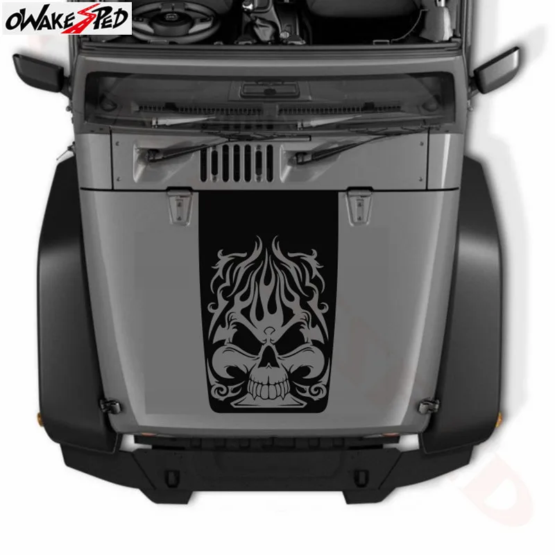

Skull Graphics Decal Car Styling Engine Cover Stickers Automobile Hood Decor Accessories For Jeep Wrangler
