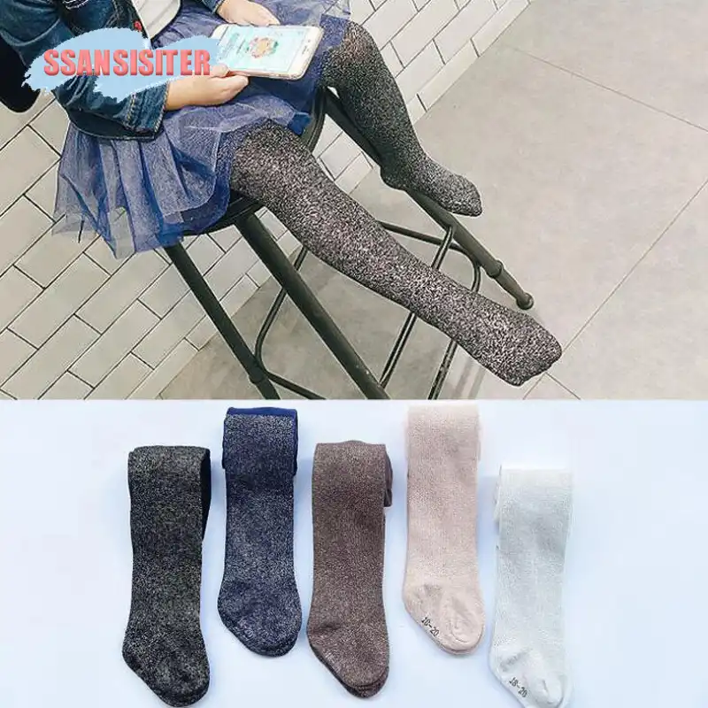 baby girl silver tights