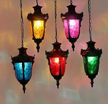 

Bohemia clothing store one diffuse coffee stained glass bar restaurant seat single head tea creative art pendant light ZH BXY22