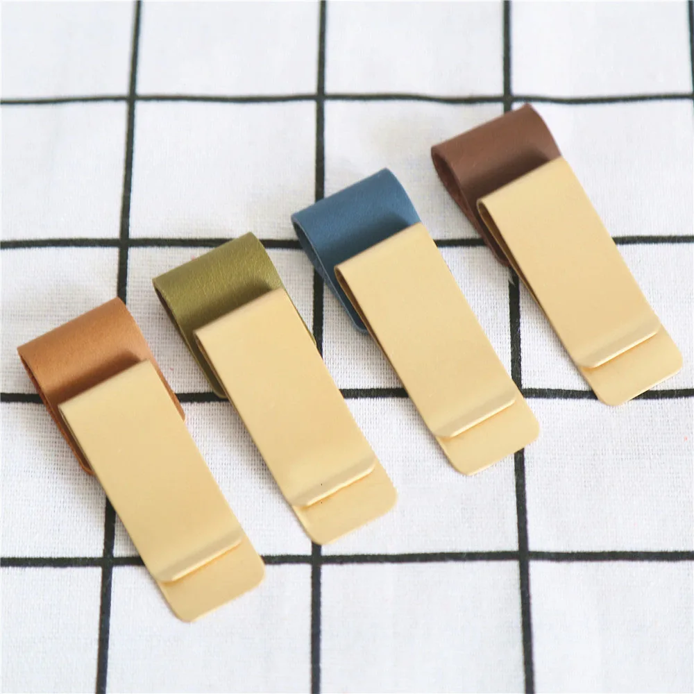 

1pc Metal leather Pen Holder Brass Pencil Clip Dairy Notebook Bookmark Spiral Loose Leaf Tickets Planner Memo Clip School Supply
