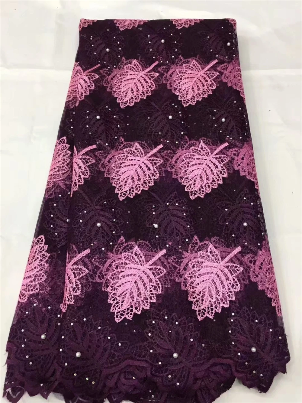 

African Lace Fabric High Quality 2019 French Tulle Lace Fabric Appliqued Nigerian Net Lace For Wedding Dress