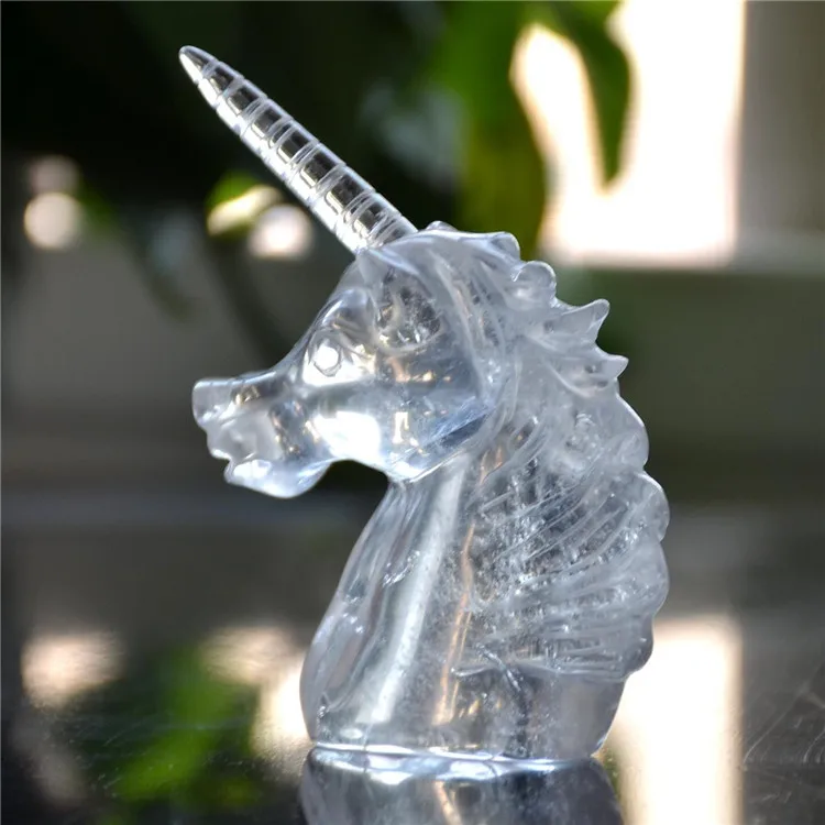 

133g 100% Natural quartz crystal healing crystal carving carved crystal unicorn clear crystal unicom skull YL - J0696