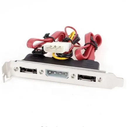 

Dual SATA to 2 Ports eSATA + 4 Pin IDE Power PCI Bracket Slot Cable