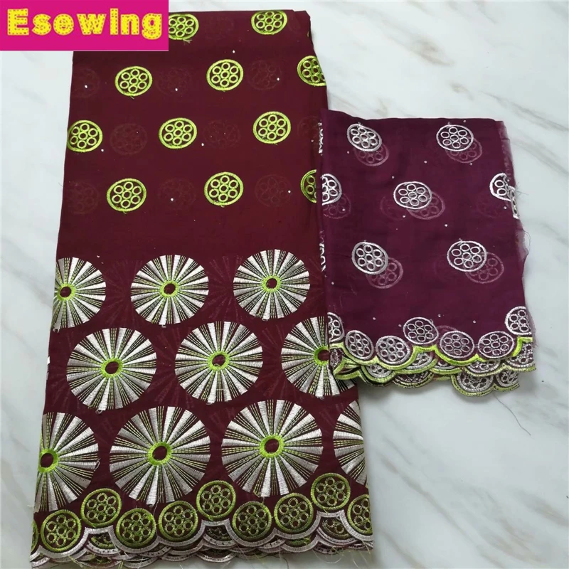 

Wine Silver Color 2019 African Lace Fabric Swiss Voile Lace 100%Cotton Fabric,French Lace Fabric Chiffon With Stones Embroidery