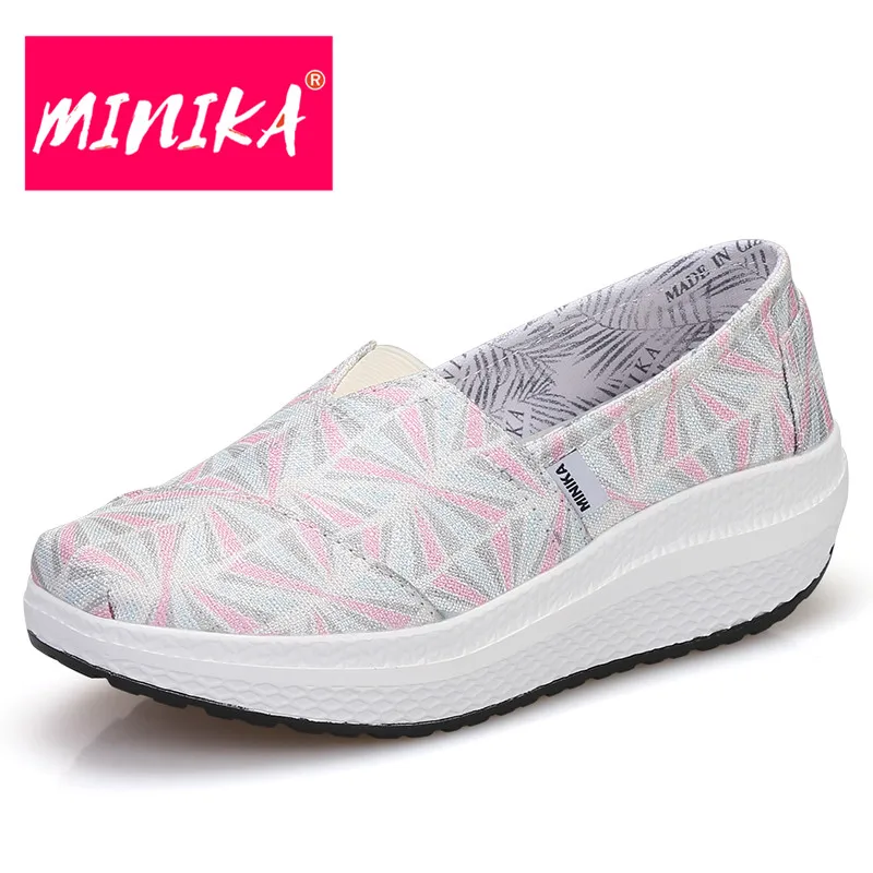 

MINIKA New Arrival Fashion Loafers Women Non-slip & Breathable Women Flat Shoes Height Increase Slip on Platform Shoes Women