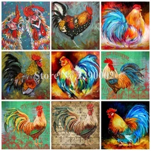 Animals Full Square DIY Diamond Painting Big Cock Embroidery Cross Stitch Rhinestone Mosaic Painting Home Decor Christmas Gift