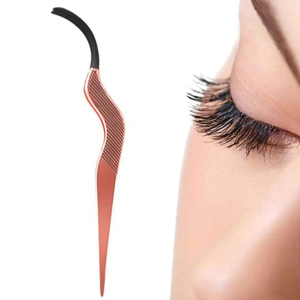 

1PCS Rose Golden False Eyelash Fake Eye Lash Tweezers Applicator Clip Beauty Makeup Tool Make up Eyelashes Tweezer Lash Curler