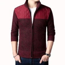 Winter Men Casual Cardigans Sweater Male Patchwork Knitted Tops Man Cardigan Woollen Warm Thicken Fleece Chunky Knit Sweaters XL