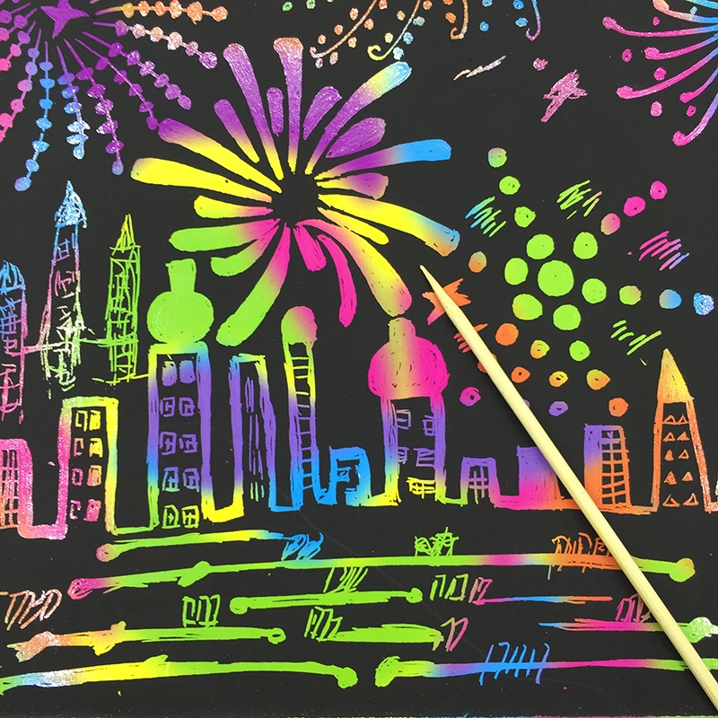 Desenho de Papel de Tamanho Imagem para Fornecedores Escola do Jardim de Infância cm do Bebê dos Miúdos Crianças Brinquedos Pintura Raspagem a4 - 28*21 Desenho 50 Pcs 9 Brinquedos p desenhar