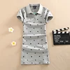 New Fashion Polo 2022 Floral Print Party Casual Dress T Shirt Summer Mini Women Slim Vestidos Cotton Robe Ete Femme Elegant ► Photo 2/6