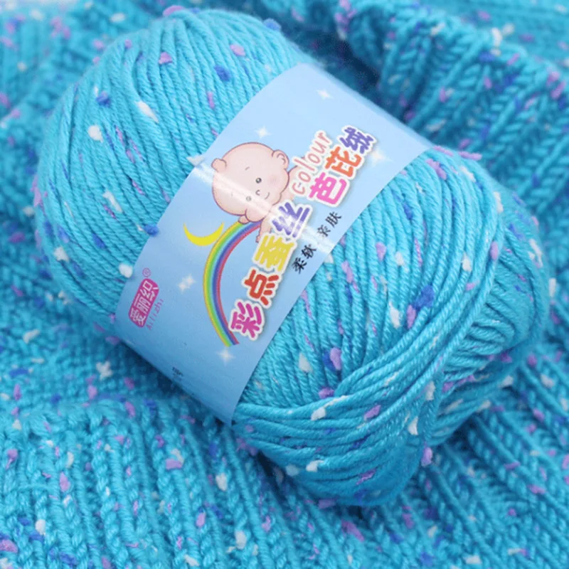 Hilo de Cachemira de Algodón en Colores para Tejer, Hilo de Lana para Bordar, para Crochet o Tejer a Mano, de Alta Calidad para Ropa de Bebé, Costura Teñida Ecológica, 50 G.
