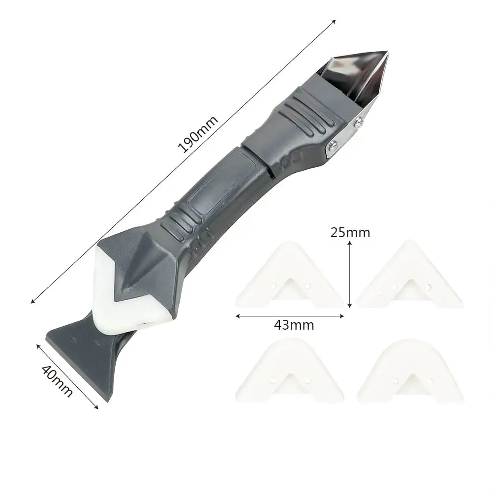 NICEYARD Многофункциональный 3 в 1 пластиковый металлический скребок, инструмент для удаления цемента, оконные скребки, силиконовый герметик
