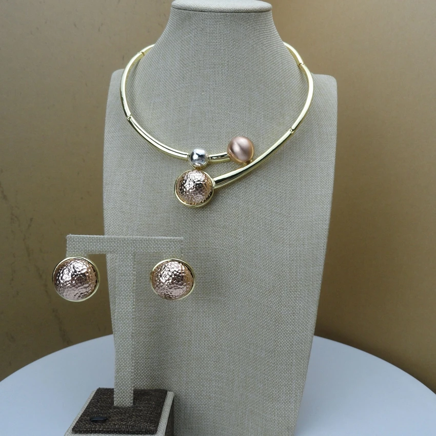 

Yuminglai 2019 Simple Design Luxury Dubai Woman Jewelry Set Nigerian African Jewelry Set Plated FHK6692
