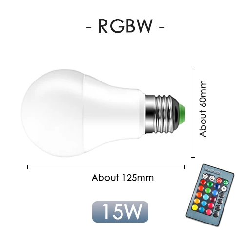 RGBW 15W Светодиодный RGB/RGBW/RGBWW E27 5W 10W 15W точечный светильник пультом дистанционного управления красочный для отдыха и вечеринок бар AC220V 240V домашний декор ночной Светильник - Испускаемый цвет: RGBW 15W