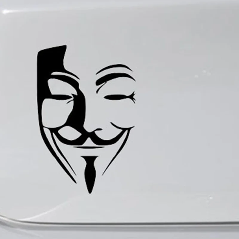 1pc SEEYULE Refective Car Sticker Anonymous Mask Sexy Man V for Vendetta Car Window Bumper Styling Decoration for BMW Audi