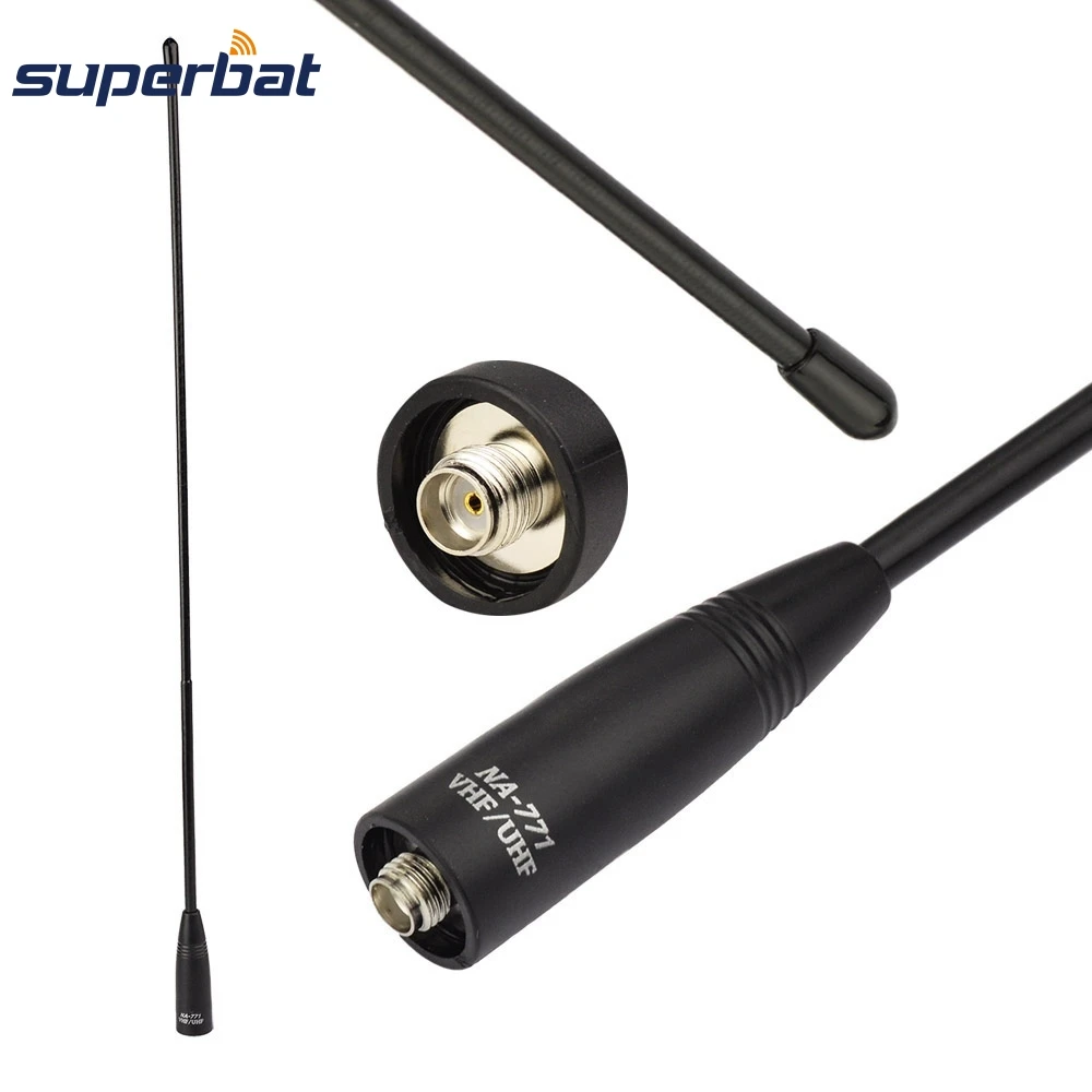 Superbat кнутая антенна 15 6 &quotVHF/UHF (144/430 МГц) SMA разъем для AnyTone BaoFeng Yaesu радиоантенна 'd