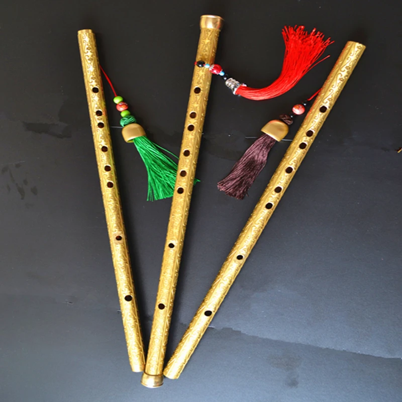 

Brass Metal Flute Dizi C/D/E Key Transverse Flute Professional Metal Flautas Self-defense Weapon Metal Flute Dizi music flute