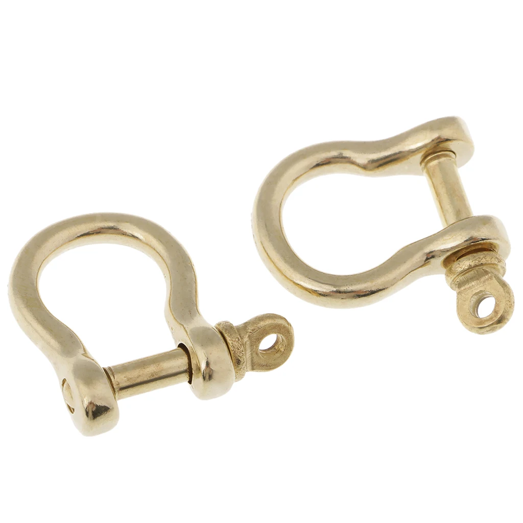 2Pcs Brass D-Rings Screw Horseshoe Buckle Ring Leathercraft Purse Belt Loop