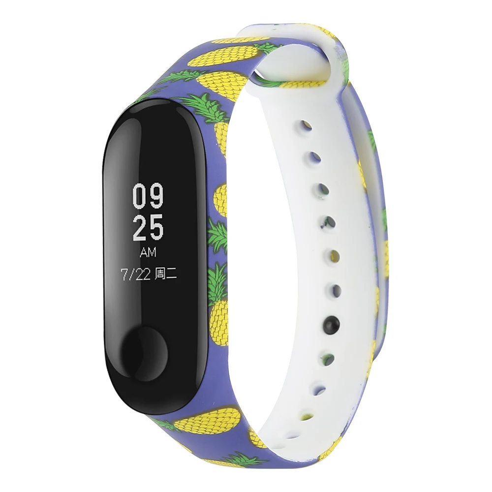 Для Xiaomi Mi Band 3 Smart Bracelet Замена силиконового браслета на запястье стиль печати Смарт Спорт Замена браслета аксессуары