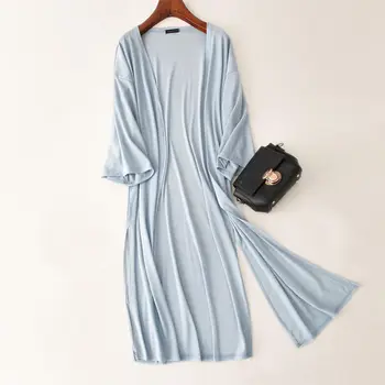 

Knit Cardigan Women Long Shirt Blouse Cardigan Women Elegant Casual Loose White V-Neck Ladies Tops Blouse Cardigan Women Q1683