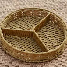 Ручной пластиковая трость тарелка для фруктов рамки корзины под хлеб корзинка для конфет