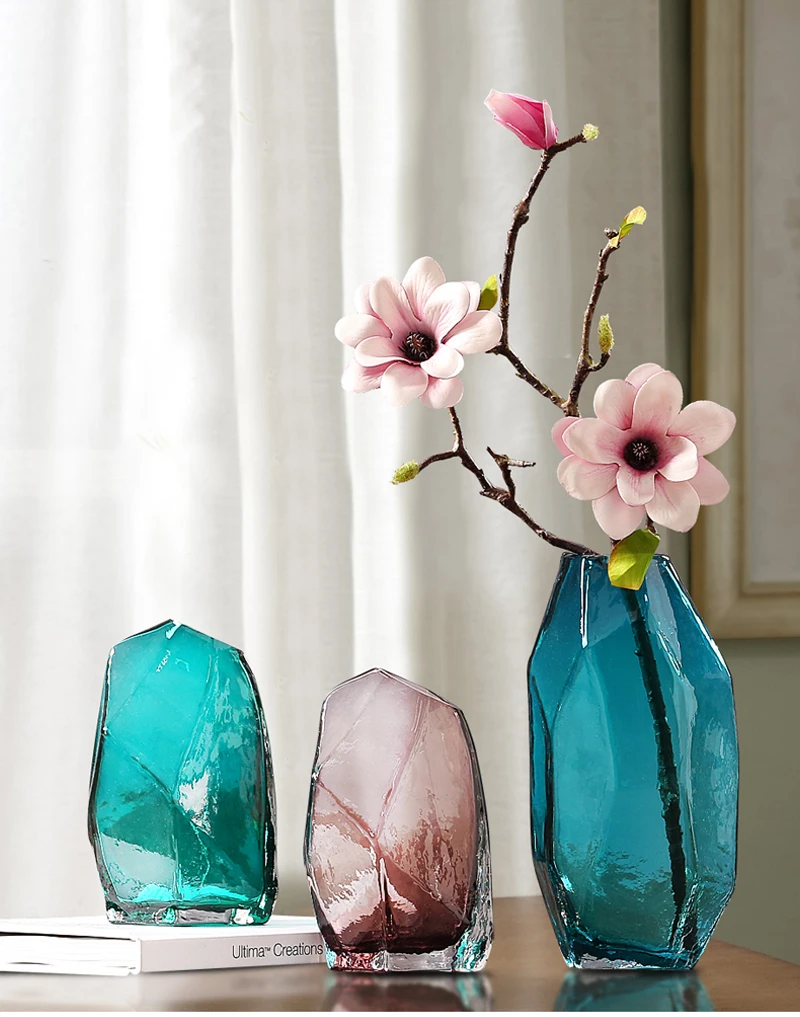Современная Геометрическая прозрачная стеклянная ваза, американский домашний декор, ремесла, стеклянный террариум, цветочные вазы для дома, свадебное украшение