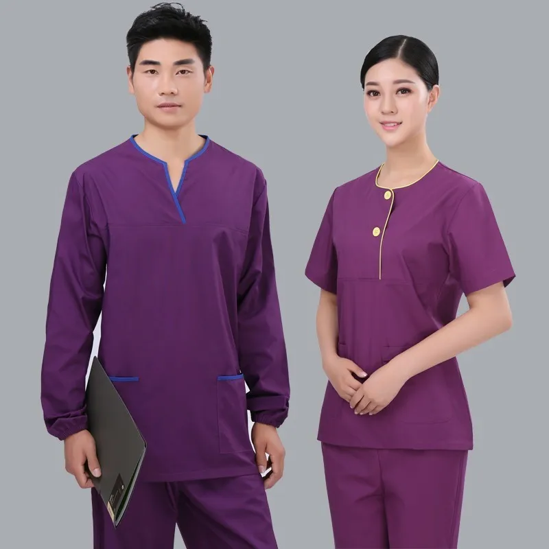 Brush Hand Clothing Short Sleeve Unisex Medical Uniforms Hospital Beauty Salon Dental Clinic Pharmacy Doctor Nurse Scrub Sets