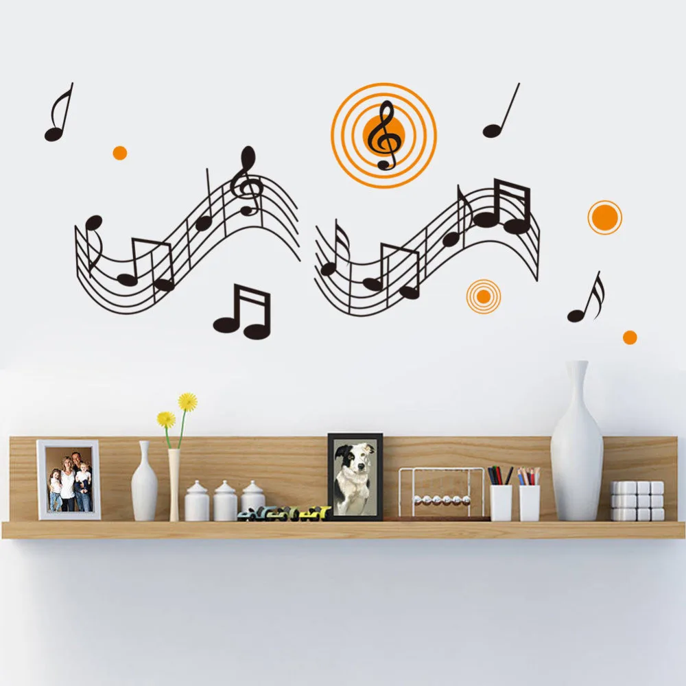 Продажа Музыка стены Стикеры съемный Домашний Декор Гостиная стены Книги по искусству украшения винил росписи Наклейка Дети Спальня самоклеющиеся...
