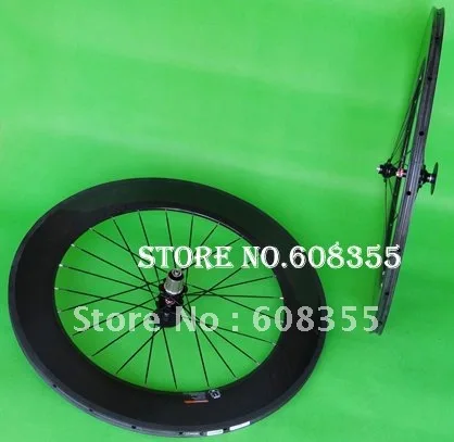 

3K Full Carbon Road Bike Bicycle 700C Tubular Wheelset RIM 88mm , SPOKES , HUB, Skewers