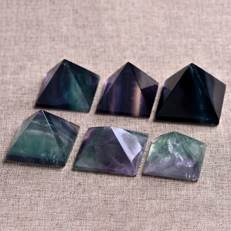 

1PC natural fluorite pyramid crystal point healing crystal natural stone mineral gift home study decoration free shipping
