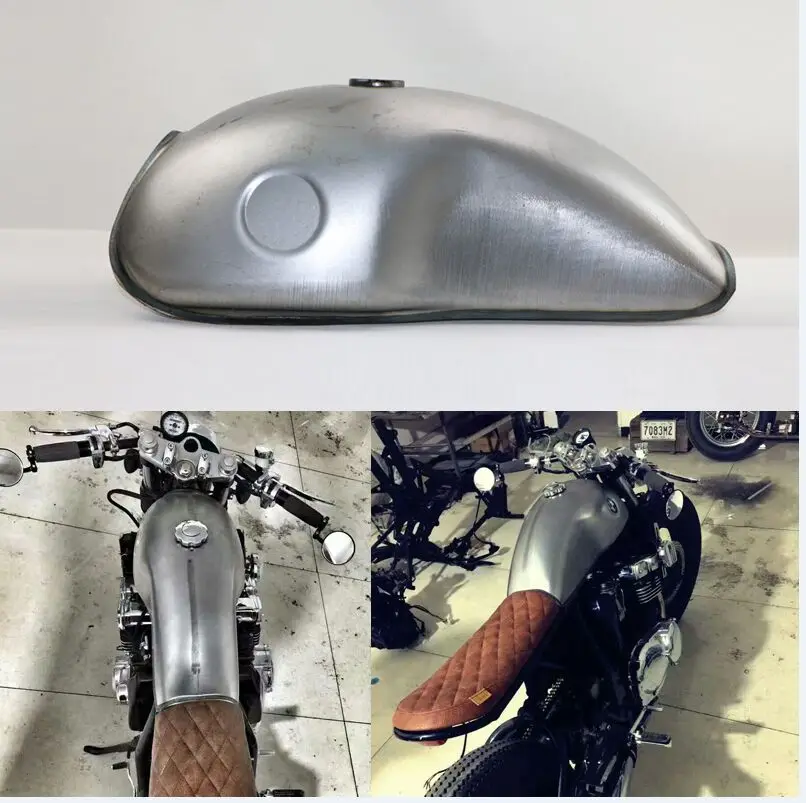 

MOTOMAVEN NEW MOJAVE FUEL TANK 750 CAFE RACER TANK BLANK IRON TANK + FILLER CAP 10 Liters with Gas Cap Free Shipping