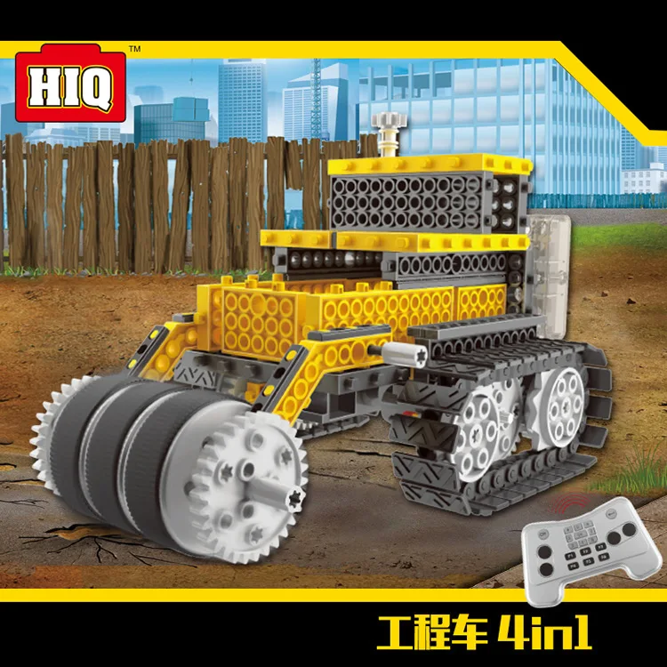 

Remote Control 4IN1 Engineering Robot Children Originality DIY Intelligence Toy Building Block Dump Truck Model Vehicle Toys