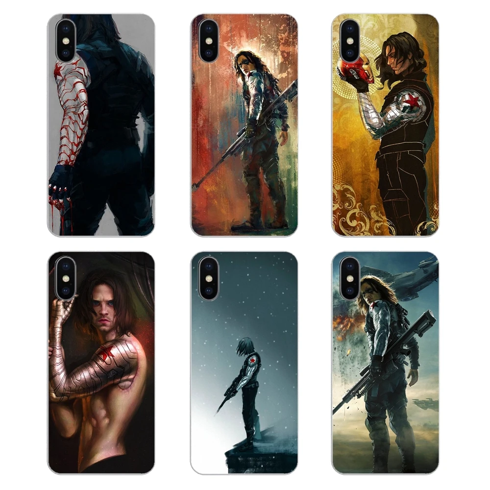 For Xiaomi Mi A1 A2 5X 6X 8 lite SE Pro Max Mix 2 2S 3 Mi5 Mi5S Silicone Cover Bag winter soldier Captain America James Buchanan |